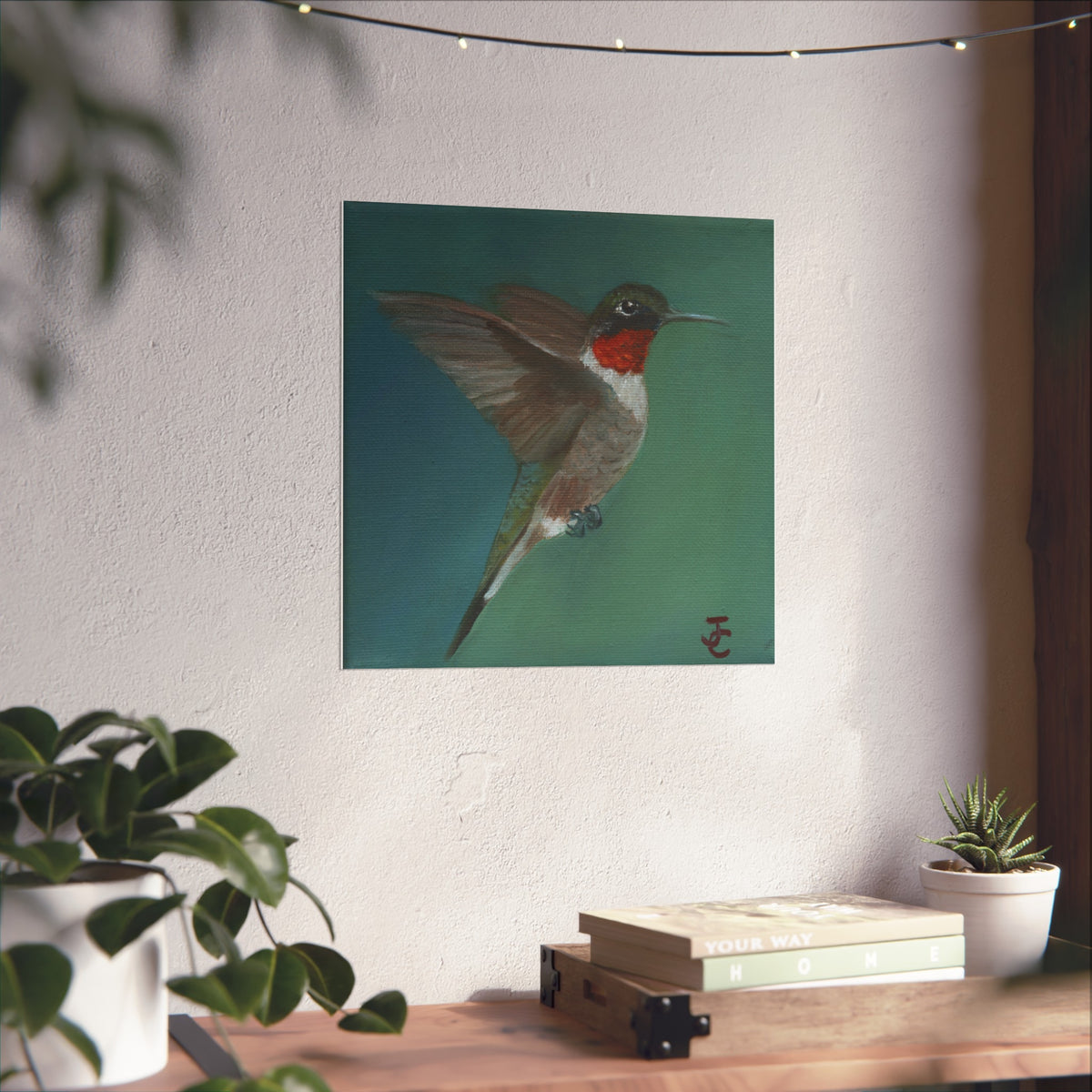 Ruby Throated Hummingbird - Print