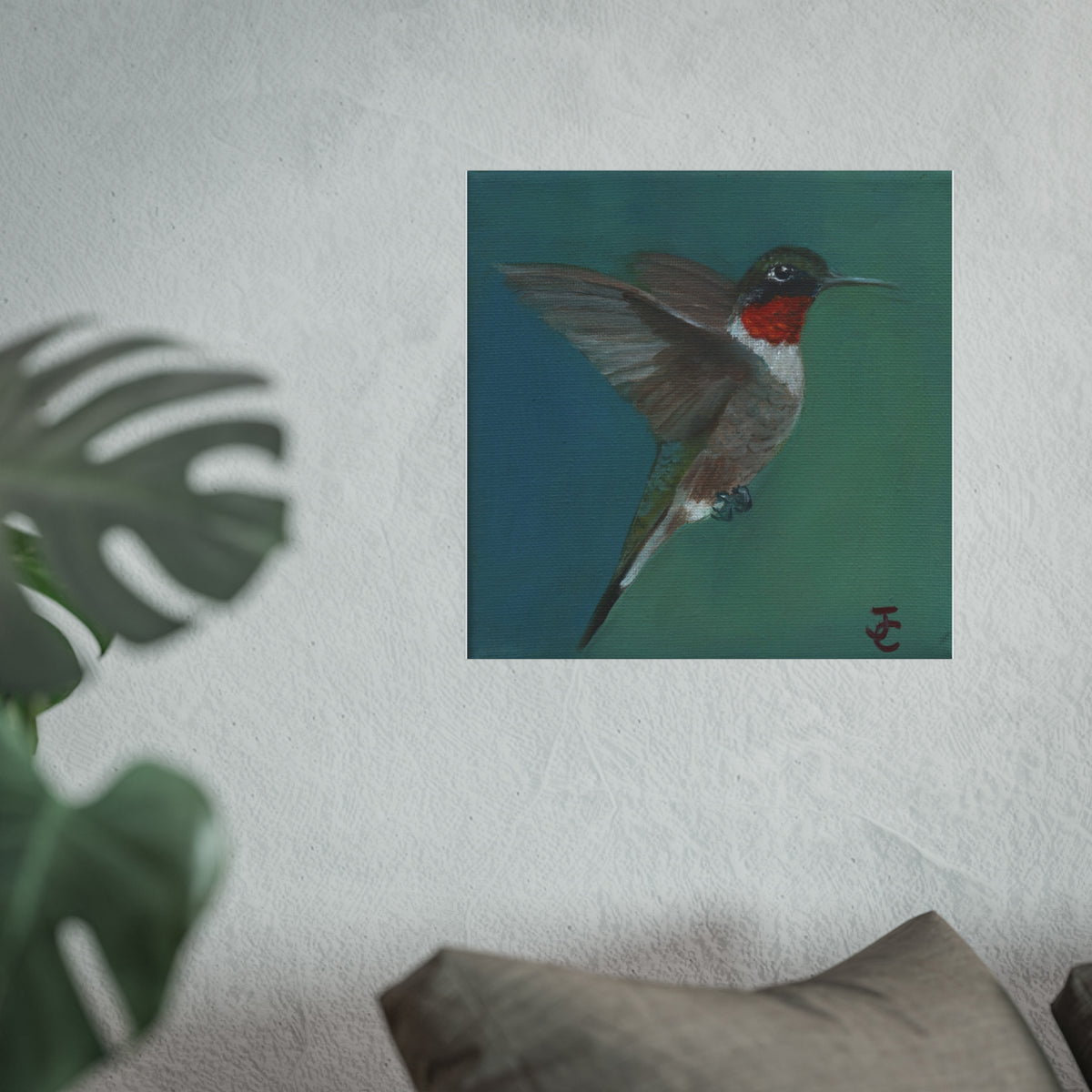Ruby Throated Hummingbird - Print