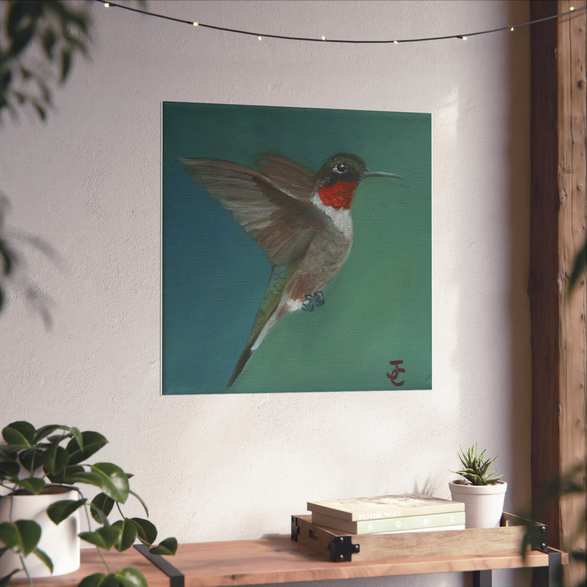 Ruby Throated Hummingbird - Print