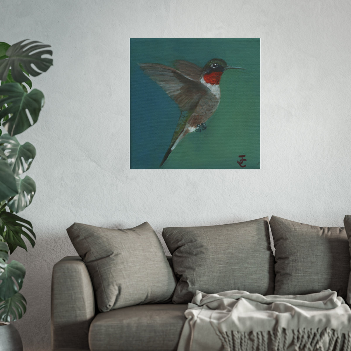 Ruby Throated Hummingbird - Print