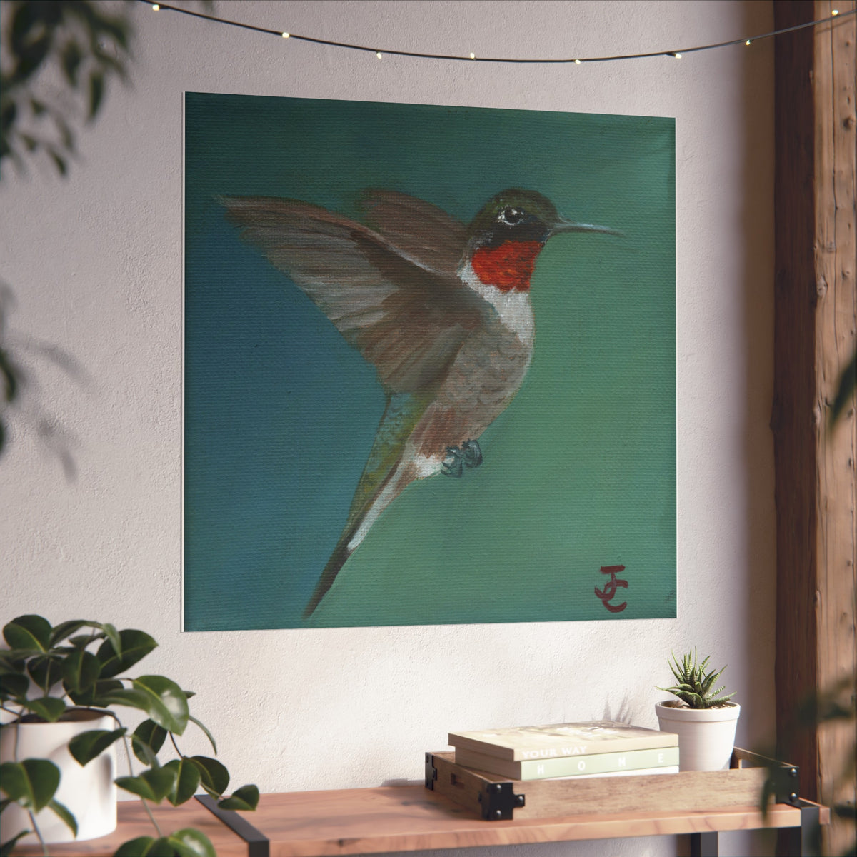 Ruby Throated Hummingbird - Print